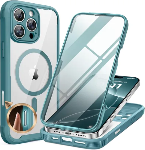 Vista 66 de Miracase Glass Series - Funda para iPhone 11 de 6.1 pulgadas, funda resistente de cuerpo completo mejorado con protector de pantalla de vidrio Negro