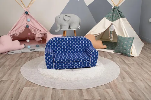 Vista 10 de Delsit Sofá infantil para niños pequeños – Sofá convertible de espuma 2 en 1 a tumbona, cómoda silla abatible para niños, fabricada en Europa