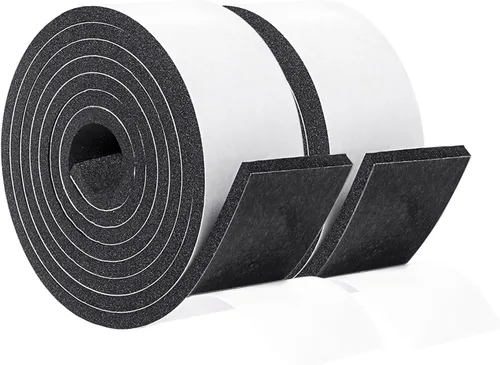 Vista 19 de Yotache - 2 rollos de cinta adhesiva de espuma de 1" de ancho x 1/8" de grosor, burlete de neopreno de alta densidad para aislamiento de puertas