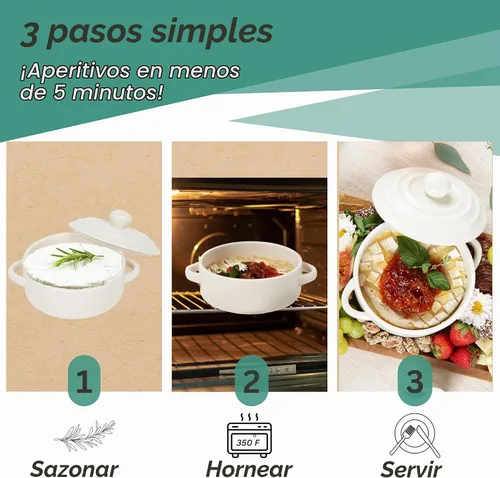 Vista 5 de Plato y calentador de queso Brie de gres con tapa, apto para horno, ideal para tabla de embutidos y accesorios de mesa de pastoreo, perfecto