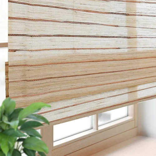Vista 16 de FACIMI Persianas de Bambú Opacas sin Cordón para Ventanas, Persianas Romanas de Filtrado de Luz con Cenefa de 6 Pulgadas de Alto, con Forro