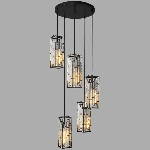 Vista 20 de Iluminación colgante cromada, lámpara colgante moderna, mini candelabros de cristal, accesorio de lámpara colgante ajustable para isla de cocina