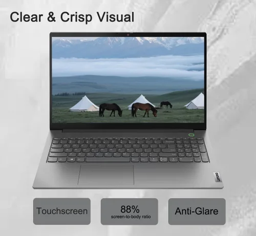 Vista 3 de Lenovo ThinkBook 15 Gen 4 Business Laptop (pantalla táctil IPS FHD de 15.6 pulgadas, Intel 10-Core i7-1255U, 40 GB de RAM, 1 TB SSD), cámara web