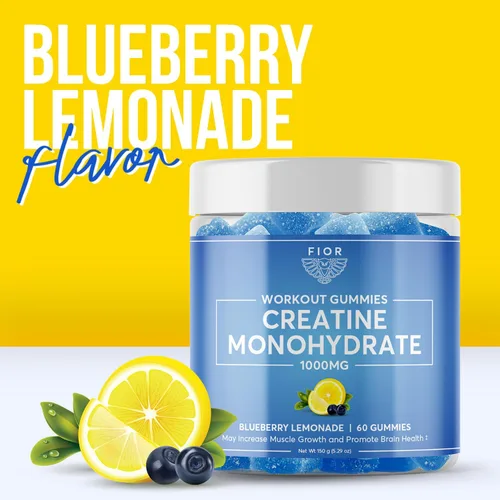 Vista 3 de FIOR Gomitas de creatina – El mejor monohidrato de creatina masticable, 60 unidades, suplemento de entrenamiento y proteínas, mejora cognitiva
