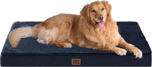 Vista 13 de EHEYCIGA Camas ortopédicas para perros grandes con funda extraíble lavable para jaula, camello, 35 x 23 pulgadas