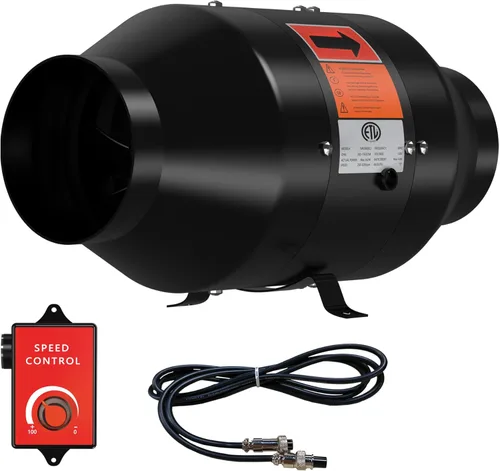 Vista 9 de Ventilador de conducto en línea de 12 pulgadas con controlador de velocidad, ventilador de ventilación de motor EC para calefacción, refuerzo