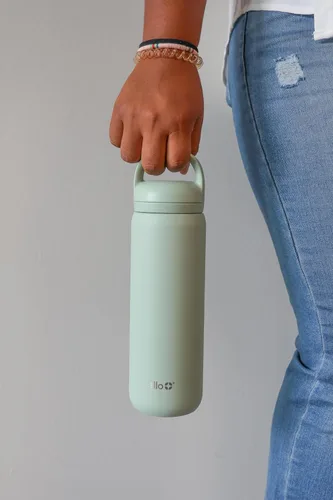 Vista 59 de Ello Cooper Twist - Botella de agua de acero inoxidable de 32 onzas con tapa popote A prueba de fugas Doble pared y aislada al vacío Asa