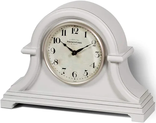 Vista 10 de Presentime & Co. Reloj de Chimenea Vintage Serie Granja, Estilo Napoleón para Escritorio y Estantería, 33 x 25 cm, Lente Dorada, Movimiento