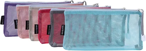 Vista 9 de Sea Team Bolsa de aseo portátil multicolor multicolor de malla de nylon bolsa de maquillaje cosmético con cremallera, Colorido-D