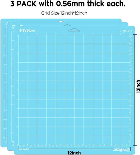 Vista 6 de HTVRONT Tapete de corte de agarre ligero, paquete de 3 alfombrillas de corte de 12 x 12 pulgadas, compatibles con Cricut Maker 4/Maker