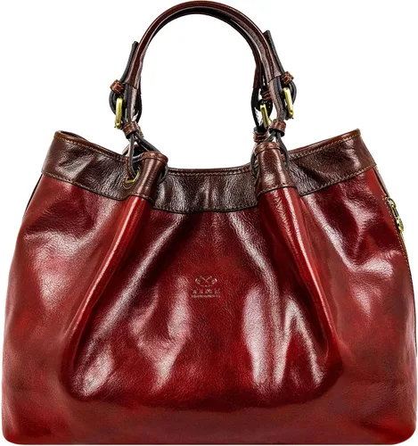 Time Resistance Bolso de cuero - Bolso con asa superior - Bolso de cuero de grano completo para mujer