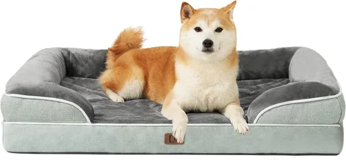 Vista 62 de EHEYCIGA - Cama ortopédica para perro grande, impermeable, de espuma viscoelástica y espuma tipo caja de huevos, bordes elevados, antideslizante