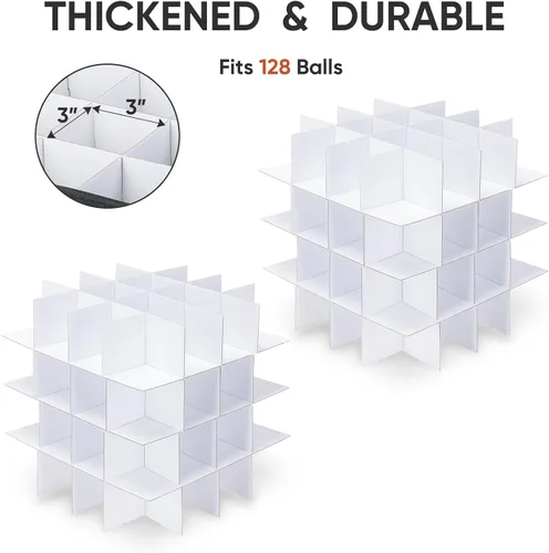 Vista 12 de BALEINE Caja de almacenamiento de adornos navideños con divisores, contenedor de almacenamiento de adornos navideños de alta calidad para Negro