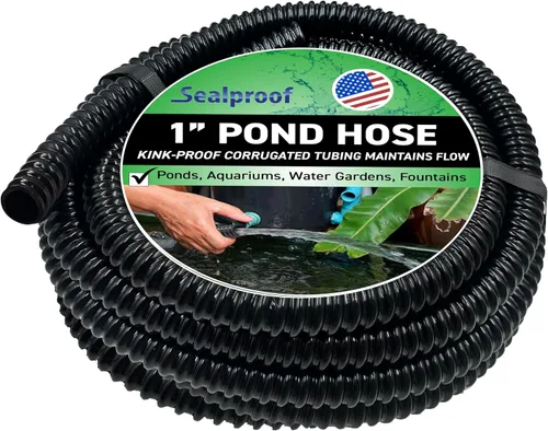 Vista 11 de Sealproof Tubo de estanque corrugado de 3/4 de pulgada de diámetro de 3/4 pulgadas de diámetro de diámetro de 20 pies de largo, negro sin