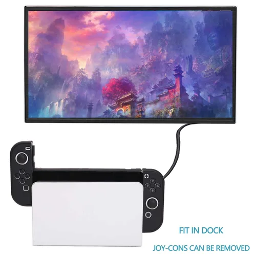 Vista 7 de COMCOOL Dockable Case for Nintendo Switch Oled - [9 FT Military Grade Drop Protection] [with Tempered Glass Screen Protector and Thumb Grips] Cute