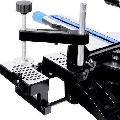 Vista 4 de Sierra ingletadora deslizante de doble bisel de 12 pulgadas con guía láser, hoja 80T, bisel de 0-45°, sierra ingletadora de 15 amperios con mesa