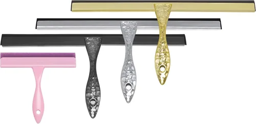 Vista 8 de Escobilla de ducha de silicona multiusos para puerta de cristal de ducha, con 2 ganchos y mini escobilla rosa, para vidrio de baño, automóvil, pared