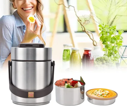 Vista 6 de Mumusuki Lonchera aislada para adultos, tarro de alimentos de acero inoxidable con tapa a prueba de fugas, recipiente de alimentos fríos
