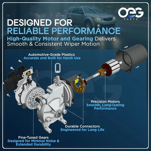 Vista 7 de OEG Parts - Motor de limpiaparabrisas delantero compatible con Cadillac CTS 2008-2015, compatible con Chevy Silverado 2008-2010, GMC Sierra