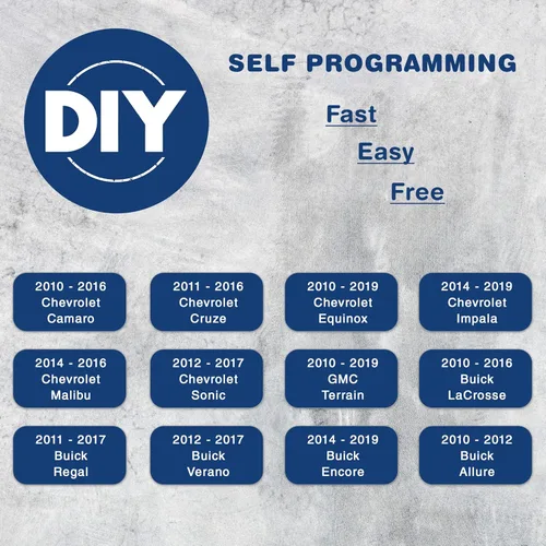 Vista 4 de KeylessOption Llavero de repuesto para 2010 2011 2012 2013 2014 2015 2016 2017 2018 2019 Buick Encore Chevrolet Chevy Camaro Equinox Impala Malibu