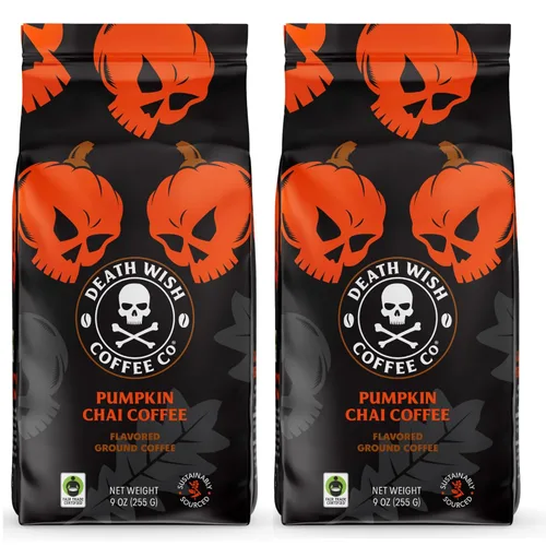 Vista 9 de Death Wish Coffee, Café Molido Tostado Oscuro 16 oz y Valhalla Java Molido 12 oz – Dosis Extra de Cafeína en 1 Paquete Potente – Café Intenso