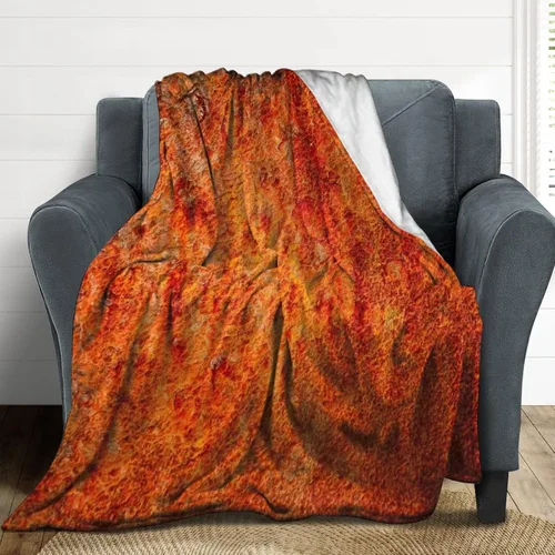 Vista 7 de Burnt Orange Flannel Fleece Throw Blankets 50"X40" Lightweight Fluffy Winter Fall Blanket Cozy Soft Fuzzy Plush Home Decor for Couch Bed Sofa