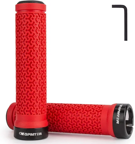 Vista 7 de Gpmter - mangos para manubrio de bicicleta, con cierre único para BMX, bicicleta de montaña, motoneta, bicicleta plegable, agarre de goma suave