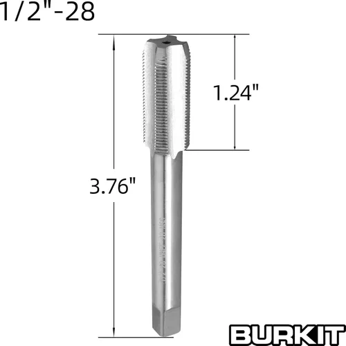 Vista 2 de Burkit 1/2 "-28 UNEF Juego de troqueles y roscas, mano derecha 1/2 x 28 HSS Macho Rosca Macho