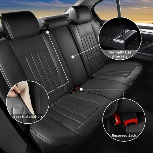 Vista 52 de Fundas de asiento para Toyota 4runner 2003-2025, fundas de asiento de automóvil de cuero impermeables, resistentes a los arañazos, fáciles
