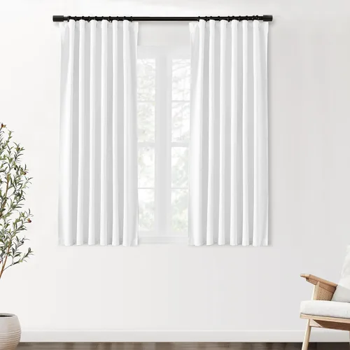Vista 19 de SHINELAND Cortinas opacas cortas para ventanas de dormitorio, cortinas de baño, 45 pulgadas de largo