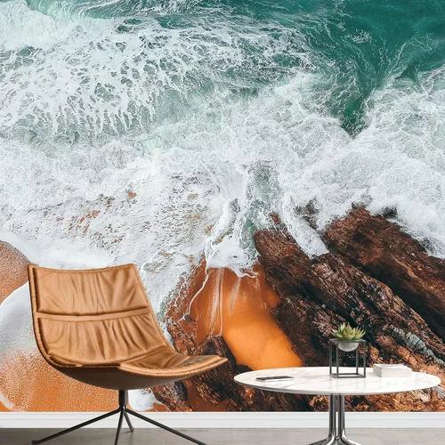 Vista 27 de SIGNFORD Mural de pared romántica playa extraíble, adhesivo de pared para dormitorio, sala de estar, 66 x 96 pulgadas