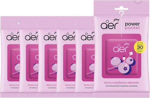 Vista 20 de Godrej Aer Power Pocket Lavender Bloom - Fragancia de baño, 0.35 onzas, 6 unidades, color verde
