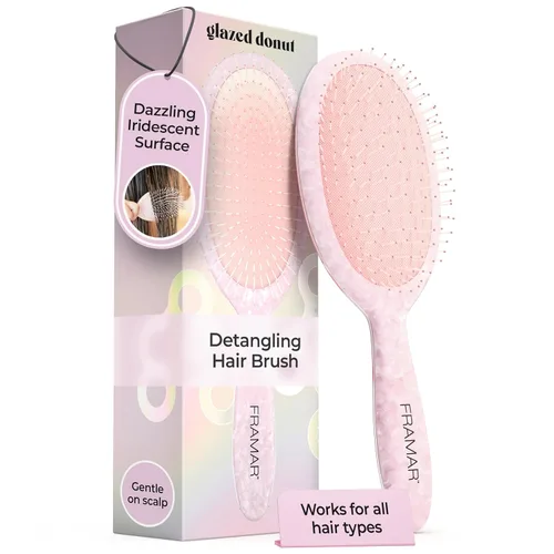 Vista 16 de Framar Cepillo desenredante para cabello rizado – Cepillos para el cabello para mujeres, desenredante húmedo, cepillo para cabello húmedo