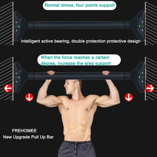 Vista 3 de Pull Up Bar for Doorway,Chin Up Bar for Body Workout,Narrow Pads,Home Gym Exercise Fitness with Level Meter and Adjustable Width