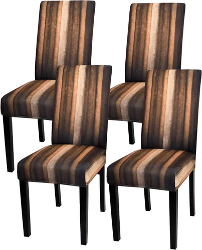 Vista 41 de Gibelle - Juego de 6 fundas para sillas de comedor Parson, fundas elásticas universales, extraíbles y lavables, protectores de asiento de silla