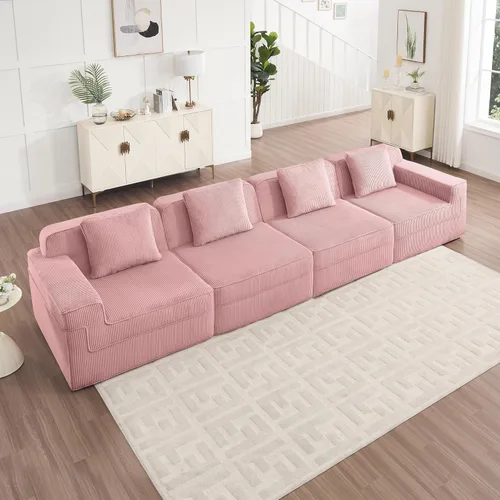 Vista 21 de Modular 3 Seat Boneless Sofa, Cloud Sectional Couch with Deep Seat, Modern Modular 3-Seat Sofa Couch with Throw Pillows, Sectional Sofa for Living