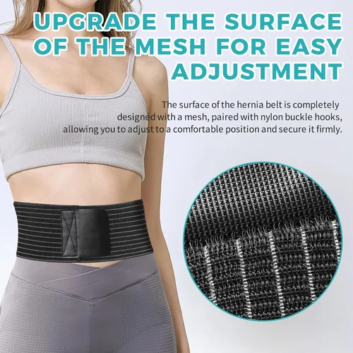 Vista 3 de ENLUNTRA Cinturón de hernia umbilical para hombres y mujeres, carpeta de soporte abdominal con almohadilla de compresión, cinturones de hernia