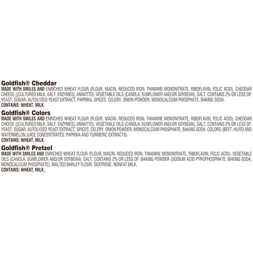 Vista 3 de Goldfish Crackers Big Smiles con galletas Cheddar, Colors y Pretzel, paquetes de aperitivos, caja de 30 CT