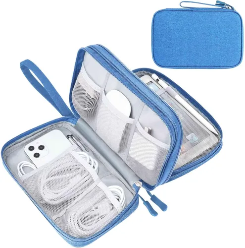 Vista 23 de FYY Organizador Electrónico, Bolsa Organizadora de Cables de Viaje Funda para Accesorios Electrónicos Estuche de Transporte Portátil Impermeable
