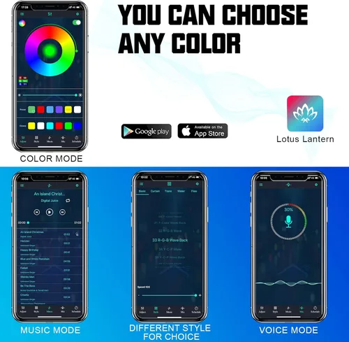 Vista 9 de Luces LED Rock Lights 6-Pods RGB Colorido Underglow Kit de luz de neón para tren de rodaje, IP 68 impermeable, control remoto con soporte