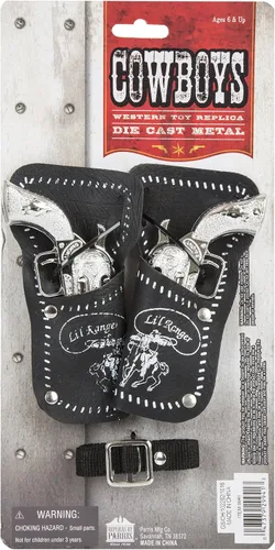 Vista 3 de PARRIS CLASSIC QUALITY TOYS EST. 1936 - INSIGNIAS DE TEXAS RANGER - Funda única gris decorada, acción de cañón con rotura en la punta del dedo