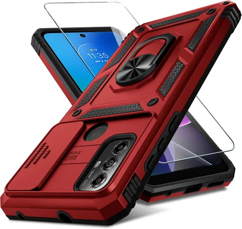 Vista 21 de Janmitta Compatible con Moto G Play 2023, G Power 2022/G Pure Funda con Cubierta Deslizante Integrada para Lente de Cámara + Protector de Pantalla +
