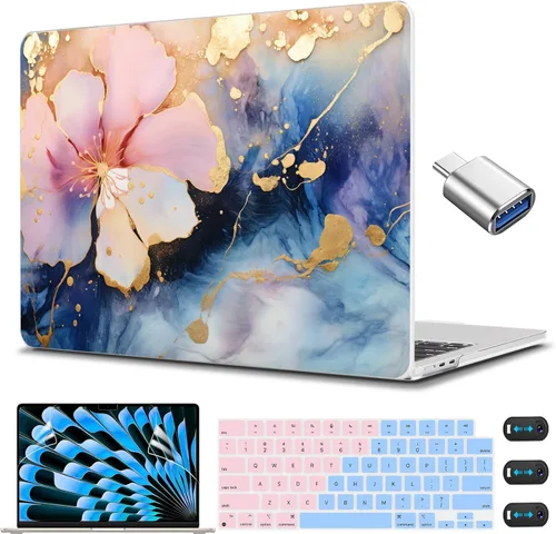 Vista 33 de CISSOOK Compatible con MacBook Air de 15 pulgadas, estuche 2025 2024 2023 Modelo de lanzamiento A3114 A2941, estuche rígido de plástico con funda