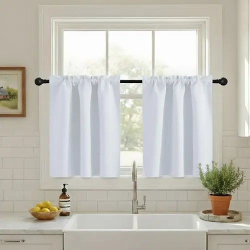 Vista 11 de NICETOWN Cenefas de Ventana Opacas con Aislamiento Térmico para Guardería - Paneles de Cortina con Bolsillo para Barra de Decoración del Hogar