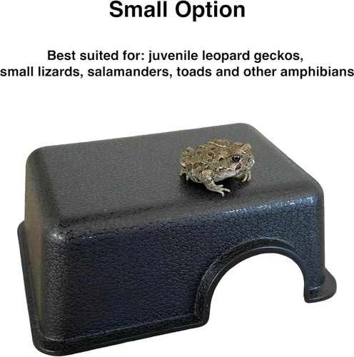 Vista 4 de Caja de piel de reptiles, escondite de animales pequeños, cueva de plástico para geckos de leopardo, serpientes pequeñas, pitones de bola juvenil