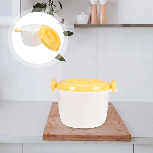 Vista 5 de CALLARON Tazón de cocina de arroz para microondas: horno portátil Olla de comida olla de pasta pequeña Pescado Verduras Tazón al vapor Recipiente