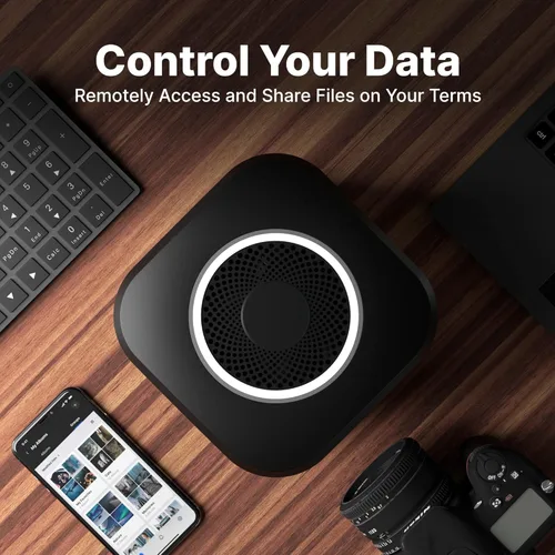 Vista 8 de Dispositivo de Almacenamiento en la Nube Personal AmberPRO + Router WiFi AC2600. Discos Duros Duales de 2 TB con RAID 1 o Opcional de 4 TB con RAID