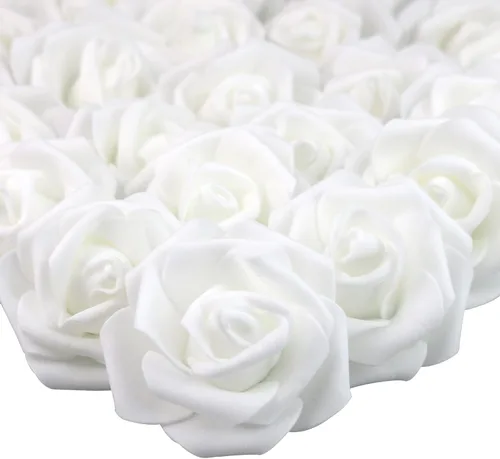 Vista 7 de 3 x 1.6 x 3 pulgadas, 100 unidades de espuma artificial 3D de tacto real sin tallo para decoración del hogar y fiesta de boda (negro)