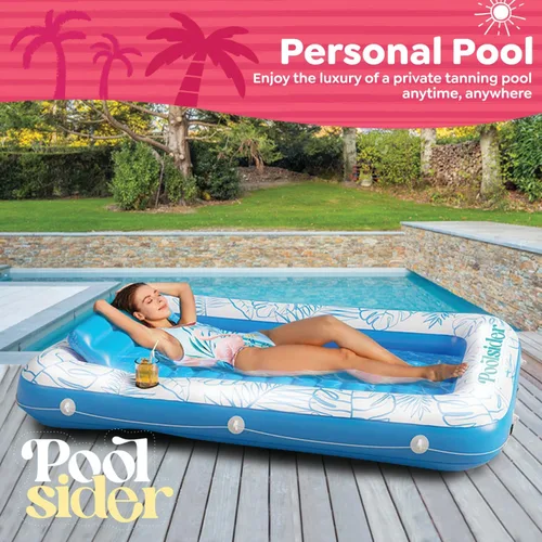 Vista 4 de Premium Inflatable Tanning Pool Lounger Large Inflatable Tanning Bed for Adults - 4 in 1 Multipurpose Suntan Tub Pool Floats Adults, Inflatable
