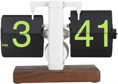 Vista 8 de FOSA Reloj de escritorio abatible, reloj de mesa retro vintage, reloj de mesa de escritorio digital con números grandes, base de madera para sala